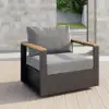 Tevara Outdoor Teak & Aluminium Swivel Lounge Chair in Grey