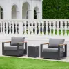 Tevara Outdoor Teak & Aluminium Swivel Lounge Chair in Grey