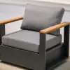 Tevara Outdoor Teak & Aluminium Swivel Lounge Chair in Grey