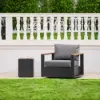 Tevara Outdoor Teak & Aluminium Swivel Lounge Chair in Grey