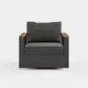 Tevara Outdoor Teak & Aluminium Swivel Lounge Chair in Grey