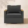 Tevara Outdoor Teak & Aluminium Swivel Lounge Chair in Grey