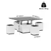 Modern Sintered Stone Lift-Top Coffee Table with Drawers – Matte Black