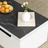 Modern Sintered Stone Lift-Top Coffee Table with Drawers – Matte Black