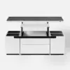 Modern Sintered Stone Lift-Top Coffee Table with Drawers – Matte Black