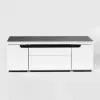 Modern Sintered Stone Lift-Top Coffee Table with Drawers – Matte Black