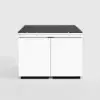 Modern Sintered Stone Lift-Top Coffee Table with Drawers – Matte Black
