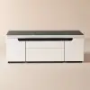 Modern Sintered Stone Lift-Top Coffee Table with Drawers – Matte Black