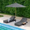 Tevara Outdoor Teak & Aluminium Adjustable Lounge Chaise in Grey