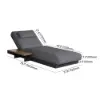 Tevara Outdoor Teak & Aluminium Adjustable Lounge Chaise in Grey