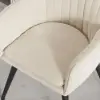Modern Beige Velvet Dining Chair with Cushioned Seat, 2 Pieces – 50cm