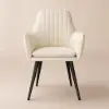 Modern Beige Velvet Dining Chair with Cushioned Seat, 2 Pieces – 50cm