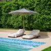 Tevara Outdoor Teak & Aluminium Adjustable Lounge Chaise in White