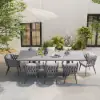 Picture of 9-Piece Outdoor Extendable Dining Set with Aluminum Table and 8 Woven Chairs in Grey