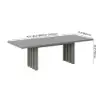 Picture of 9-Piece Outdoor Extendable Dining Set with Aluminum Table and 8 Woven Chairs in Grey