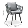 Picture of 9-Piece Outdoor Extendable Dining Set with Aluminum Table and 8 Woven Chairs in Grey