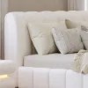 Humply Modern Queen White Leather Upholstered Bed Frame