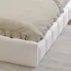 Humply Modern Queen White Leather Upholstered Bed Frame
