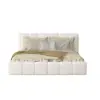 Humply Modern Queen White Leather Upholstered Bed Frame