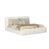 Humply Modern Queen White Leather Upholstered Bed Frame