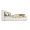 Humply Modern Queen White Leather Upholstered Bed Frame