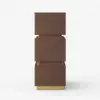 Lumio Walnut 3-Drawer Narrow LED Bedside Table with Charging Station