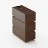 Lumio Walnut 3-Drawer Narrow LED Bedside Table with Charging Station