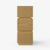 Lumio Natural 3-Drawer Narrow LED Bedside Table with Charging Station