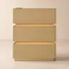 Lumio Natural 3-Drawer Narrow LED Bedside Table with Charging Station