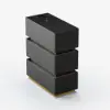 Lumio Black 3-Drawer Narrow LED Bedside Table with Charging Station