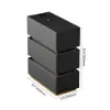 Lumio Black 3-Drawer Narrow LED Besidetable with Charging Station, Set of 2