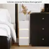 Lumio White 3-Drawer Narrow LED Bedside Table with Charging Station
