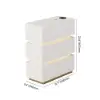 Lumio White 3-Drawer Narrow LED Bedside Table with Charging Station