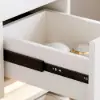 Lumio White 3-Drawer Narrow LED Bedside Table with Charging Station