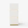 Lumio White 3-Drawer Narrow LED Bedside Table with Charging Station