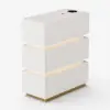 Lumio White 3-Drawer Narrow LED Bedside Table with Charging Station