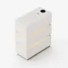 Lumio White 3-Drawer Narrow LED Bedside Table with Charging Station