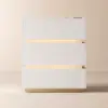Lumio White 3-Drawer Narrow LED Bedside Table with Charging Station