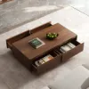 Fero Mid Century Extendable Walnut TV Stand & Block Coffee Table Set