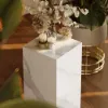 White Sintered Stone Plinth Pedestal Plant Stand & Side Table