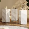 White Sintered Stone Plinth Pedestal Plant Stand & Side Table