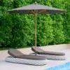 Cocaro Outdoor Aluminium & Rope Weave Adjustable Chaise Lounge in Grey