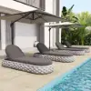 Cocaro Outdoor Aluminium & Rope Weave Adjustable Chaise Lounge in Grey