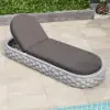 Cocaro Outdoor Aluminium & Rope Weave Adjustable Chaise Lounge in Grey