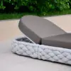 Cocaro Outdoor Aluminium & Rope Weave Adjustable Chaise Lounge in Grey
