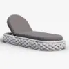 Cocaro Outdoor Aluminium & Rope Weave Adjustable Chaise Lounge in Grey