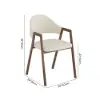 Modern Warm White Linen Dining Chair with Upholstered, 2 Pieces