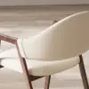 Modern Warm White Linen Dining Chair with Upholstered, 2 Pieces