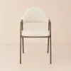 Modern Warm White Linen Dining Chair with Upholstered, 2 Pieces