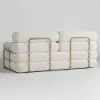 Picture of 205 cm 3-Seater Chenille Velvet 4-in-1 Futon Convertible Sleeper Sofa